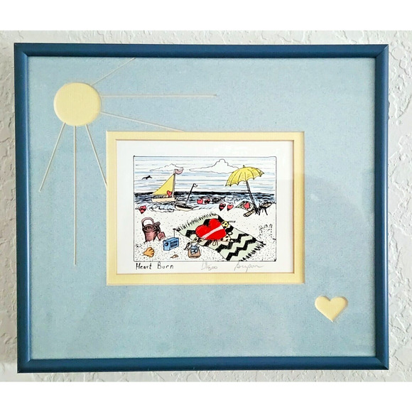 PICTURE PRINT-BILL BRYSON-"Heart Burn"-13 OF 300-Signed-Framed - Picture 1 of 12